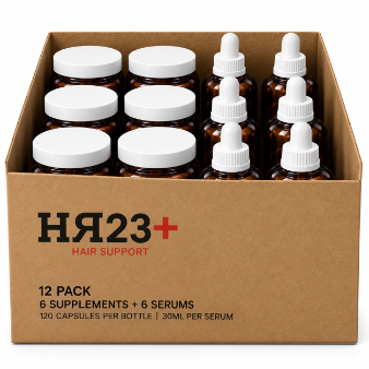 HR23+ six month hair supplement + serum treatment plan