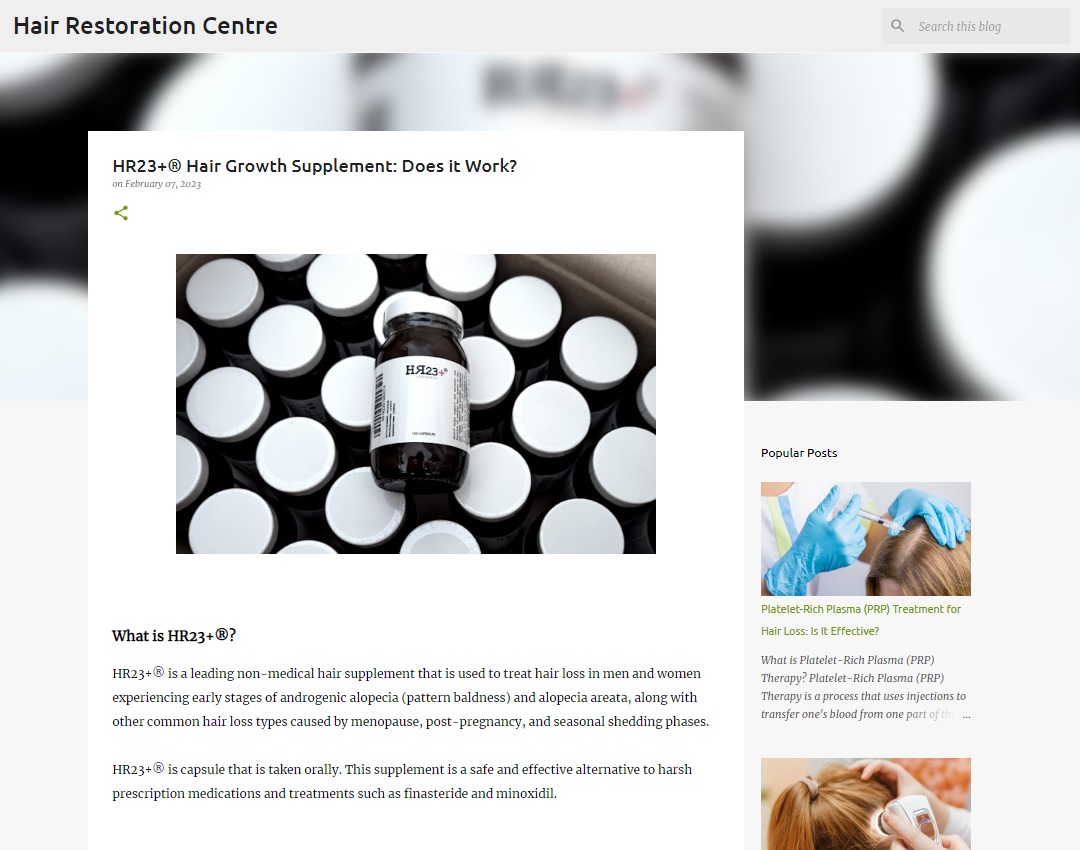 Hair Restoration Centre HR23+ review 